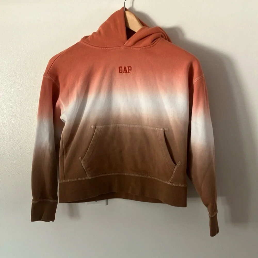 GAP Ombre brown girls M sz 8 cropped Hoodie
